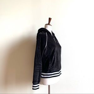 ROXY Dark brown velour zip-up hoodie jacket Large